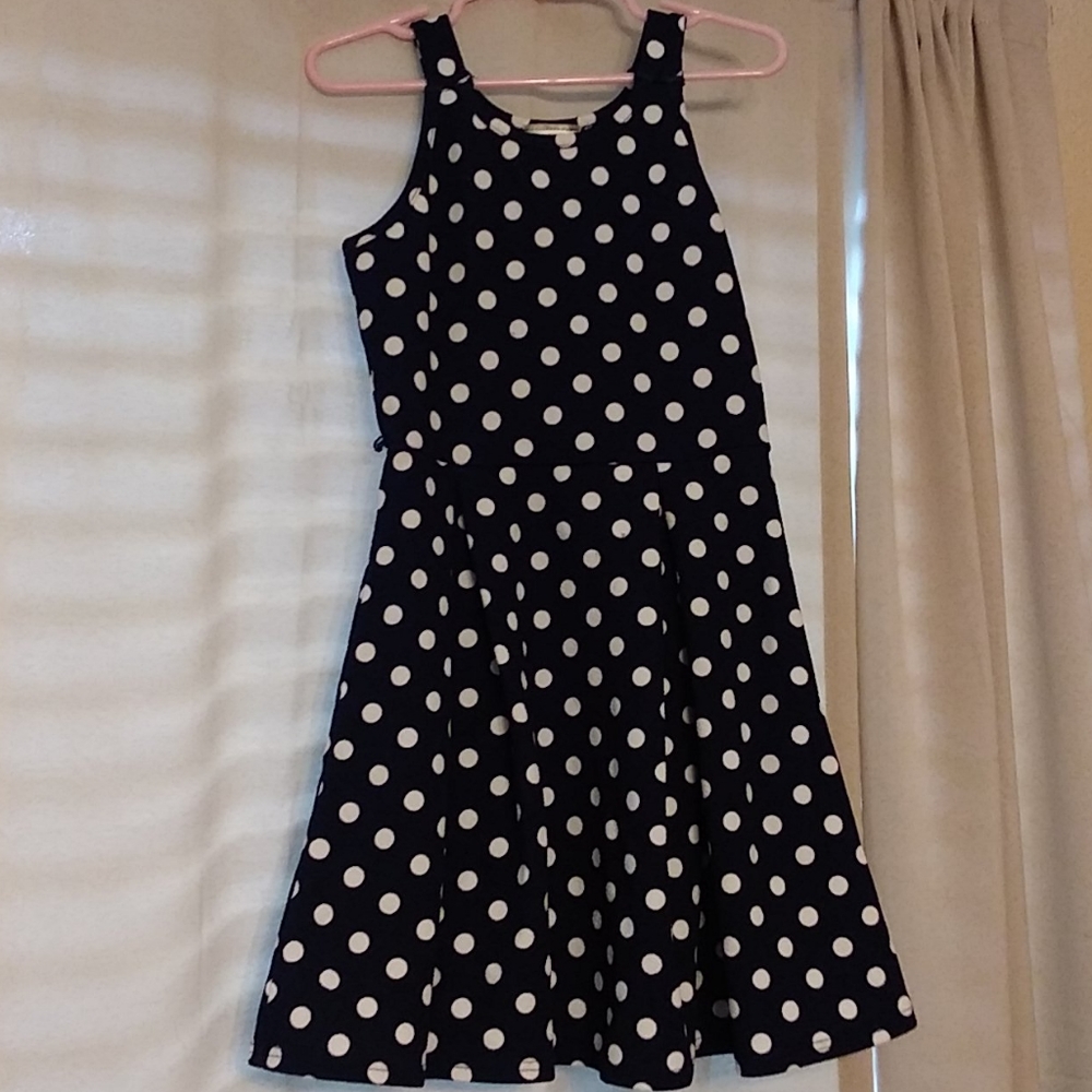 Navy blue polka dot dress